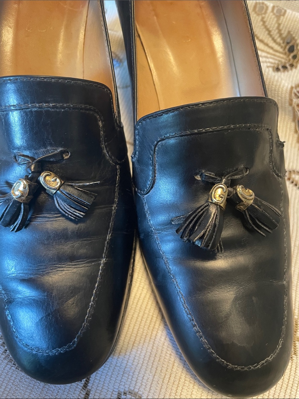 Gucci Black Leather Tassel Mid-Heel Loafers - Women's - Picture 11 of 12